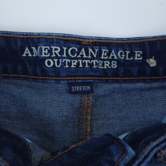 American Eagle Vintage High Rise Festival Blue Jean Cutoff Shorts Size 0 Denim - Picture 3 of 4